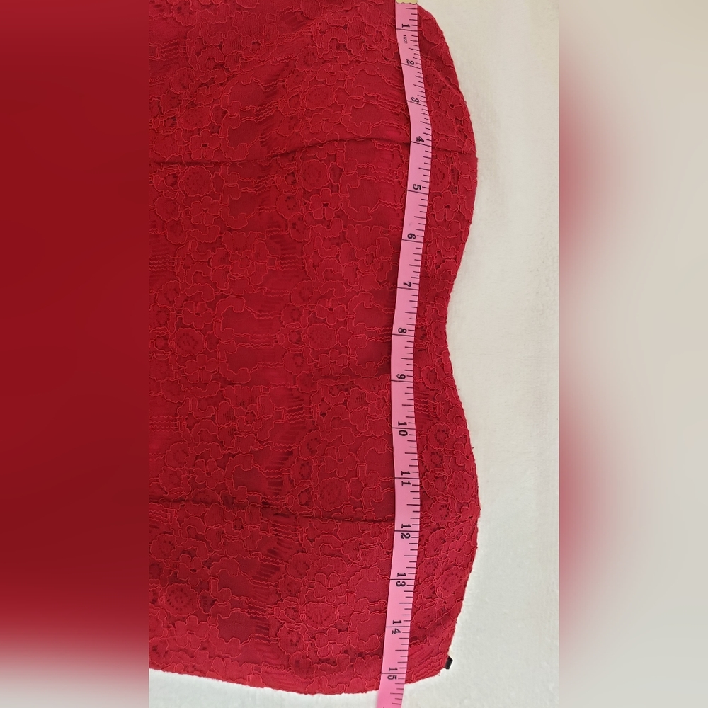 H&M Stapless Red Lace Sexy Dress Size L - Picture 9 of 12